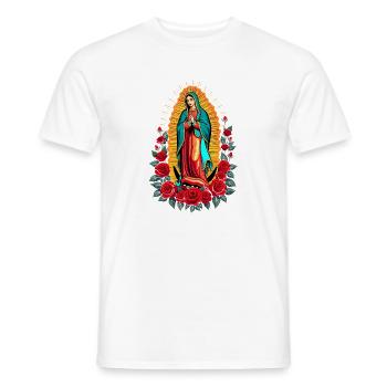Guadalupe Mary Rosary - Men's T-Shirt - white - Front - AI Model Male 178 dark (178cm)