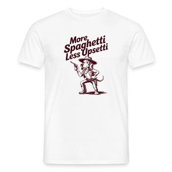 More spaghetti, less upsetti - Men's T-Shirt - white - Front - AI Model Male 178 dark (178cm)