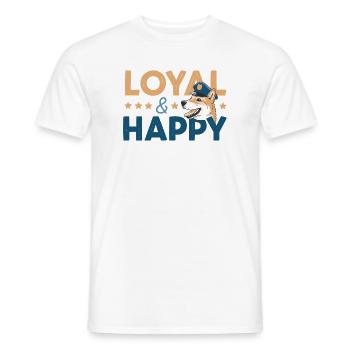 Loyale & Glückliche Grafik - Männer T-Shirt - Weiß - Vorne - AI Model Male 178 dark (178cm)