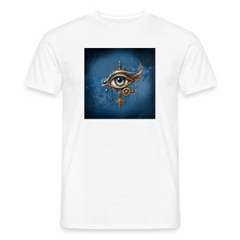 Oeil Steampunk avec engrenages - T-shirt homme - blanc - Devant - AI Model Male 178 dark (178cm)