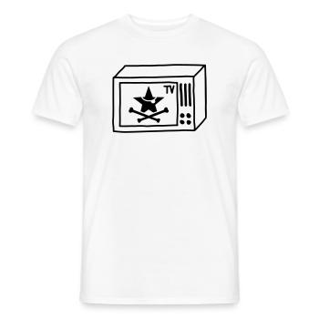 Pirate TV – Free TV & Punk Style - Men's T-Shirt - white - Front - AI Model Male 178 dark (178cm)