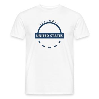 Insigne rond de l’Illinois avec texte américain - T-shirt homme - blanc - Devant - AI Model Male 178 dark (178cm)