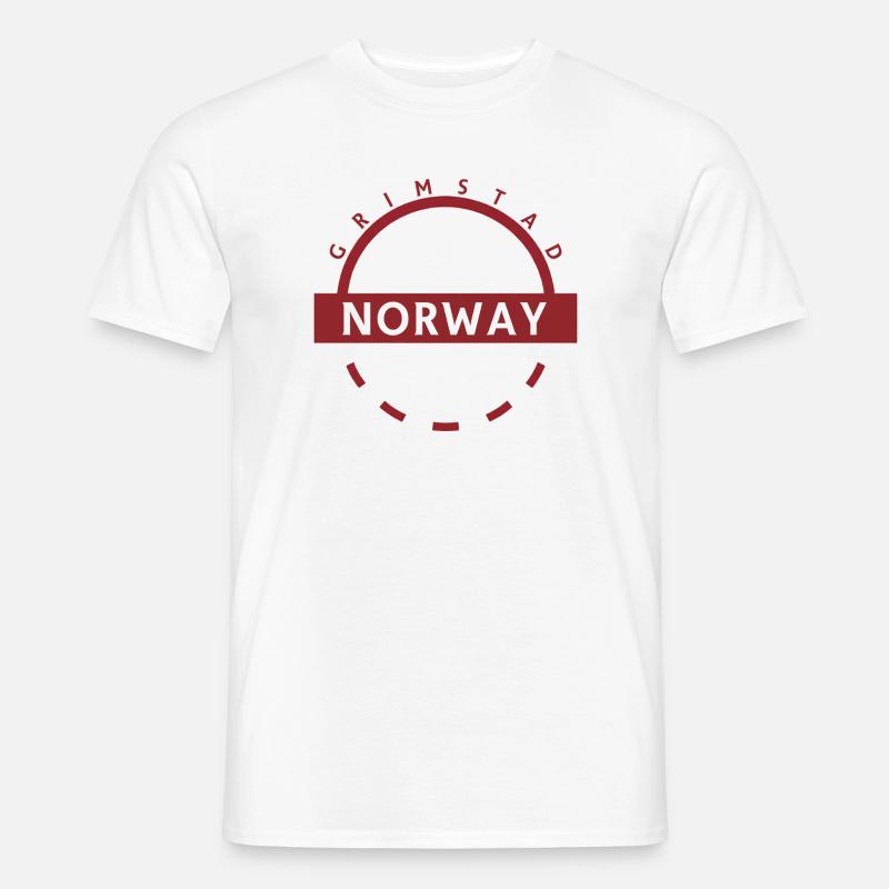 Grimstad Norwegen Rundes Abzeichen - Männer T-Shirt - Weiß