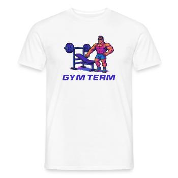 Bodybuilder Gym Comic - Männer T-Shirt - Weiß - Vorne - AI Model Male 178 dark (178cm)