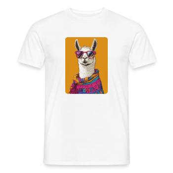 Lama - Männer T-Shirt - Weiß - Vorne - AI Model Male 178 dark (178cm)