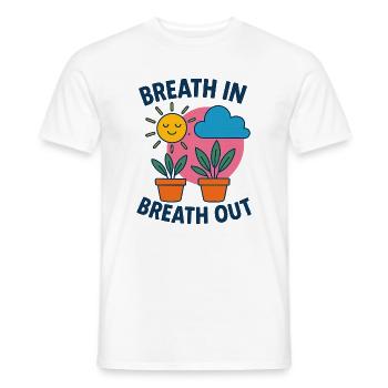 Souffle Soleil Plantes Motif - T-shirt homme - blanc - Devant - AI Model Male 178 dark (178cm)