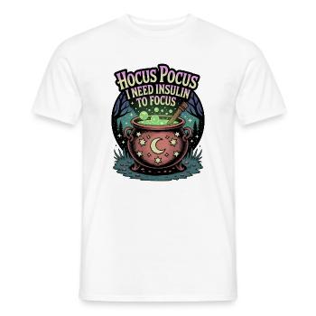 Hokuspokus Ich brauche Insulin, um mich zu konzentrieren - Männer T-Shirt - Weiß - Vorne - AI Model Male 178 dark (178cm)