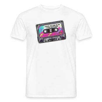 Neon Kassette Playlist 90er Jahre - Männer T-Shirt - Weiß - Vorne - AI Model Male 178 dark (178cm)
