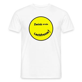 Clin d’œil rire bouche - T-shirt homme - blanc - Devant - AI Model Male 178 dark (178cm)