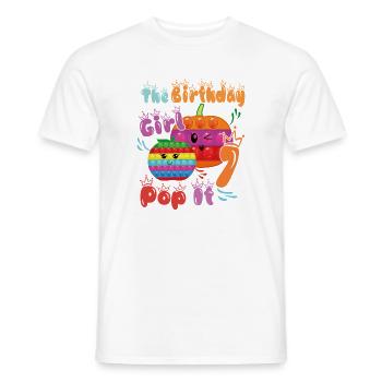 Das Geburtstagskind Pop-It 7 - Männer T-Shirt - Weiß - Vorne - AI Model Male 178 dark (178cm)