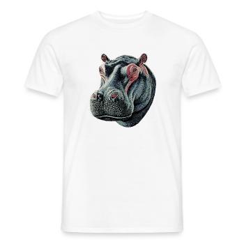 Nilpferd Flusspferd Mama Hippopotamus Cooles Hippo - Men's T-Shirt - white - Front - AI Model Male 178 dark (178cm)