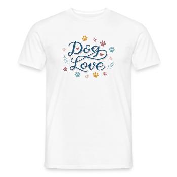Hundeliebe Skript Pastellfarbene Pfote - Männer T-Shirt - Weiß - Vorne - AI Model Male 178 dark (178cm)