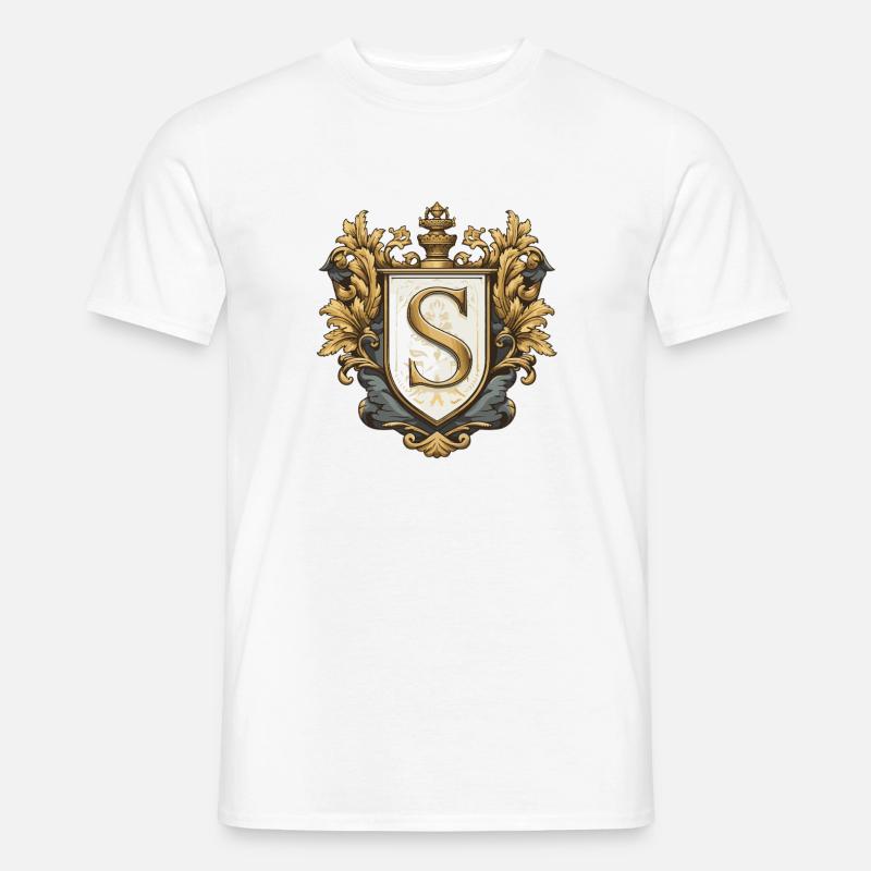 S Buchstabe Name Krone - Männer T-Shirt - Weiß