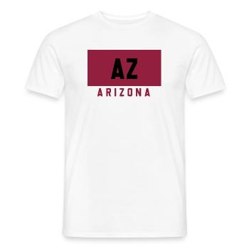 Arizona AZ Logo in Burgund & Schwarz - Männer T-Shirt - Weiß - Vorne - AI Model Male 178 dark (178cm)