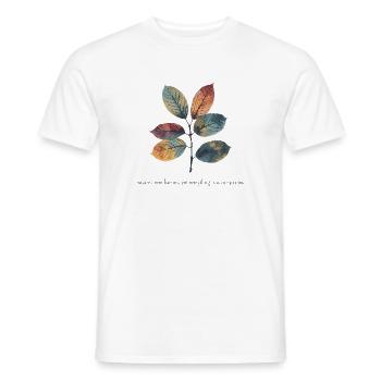Nature Automne Aquarelle Feuilles avec Citation de croissance - T-shirt homme - blanc - Devant - AI Model Male 178 dark (178cm)