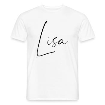 lisa / handschrift name design - Männer T-Shirt - Weiß - Vorne - AI Model Male 178 dark (178cm)