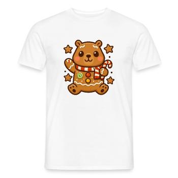 Capybara en pain d’épice sucré – Kawaii Christmas Design - T-shirt homme - blanc - Devant - AI Model Male 178 dark (178cm)