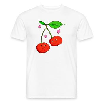 Cherries - Men's T-Shirt - white - Front - AI Model Male 178 dark (178cm)