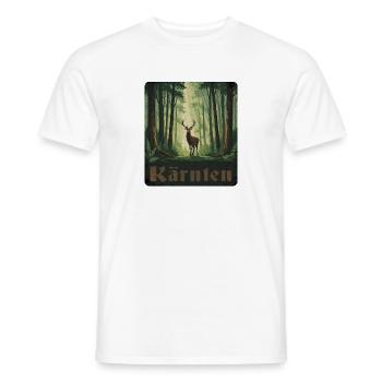 Cerf de Carinthie dans la forêt - T-shirt homme - blanc - Devant - AI Model Male 178 dark (178cm)