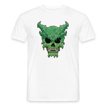 Dripping Green Demon Skull - Men's T-Shirt - white - Front - AI Model Male 178 dark (178cm)