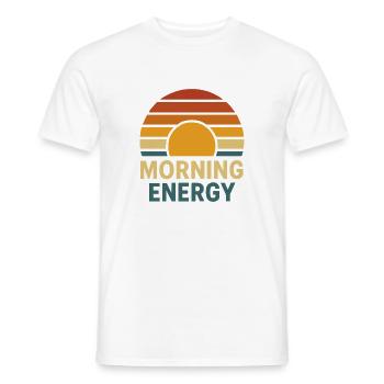 Morning Energy – Sunrise Motiv für positive Vibes - Männer T-Shirt - Weiß - Vorne - AI Model Male 178 dark (178cm)