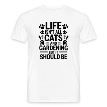 Garten Spruch Katze Lustiges Gartenarbeit Geschenk - Männer T-Shirt - Weiß - Vorne - AI Model Male 178 dark (178cm)