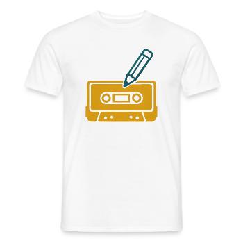Retro pencil cassette - Men's T-Shirt - white - Front - AI Model Male 178 dark (178cm)