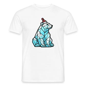 Polygon Eisbär mit Weihnachtsmütze - Männer T-Shirt - Weiß - Vorne - AI Model Male 178 dark (178cm)