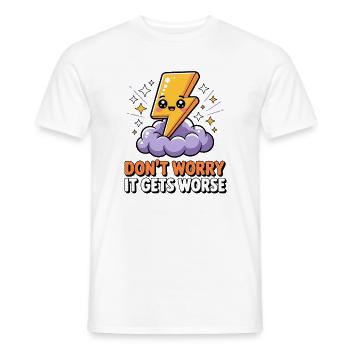 Ne vous inquiétez pas, ça empire - T-Shirt drôle - T-shirt homme - blanc - Devant - AI Model Male 178 dark (178cm)