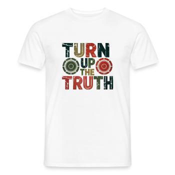 Retro Grunge – Turn Up The Truth - Männer T-Shirt - Weiß - Vorne - AI Model Male 178 dark (178cm)