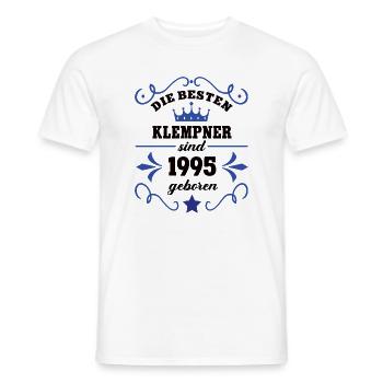 Plumber Birthday Vintage 1995 Tinsmith Colleague - Men's T-Shirt - white - Front - AI Model Male 178 dark (178cm)