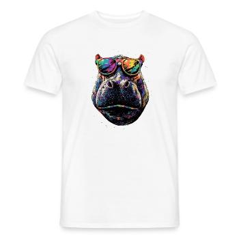 Nilpferd Flusspferd Mama Hippopotamus Cooles Hippo - Men's T-Shirt - white - Front - AI Model Male 178 dark (178cm)