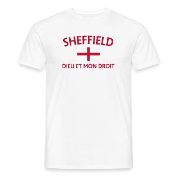 Sheffield Flag Fusion Dieu et Mon Droit - Men's T-Shirt - white - Front - AI Model Male 178 dark (178cm)