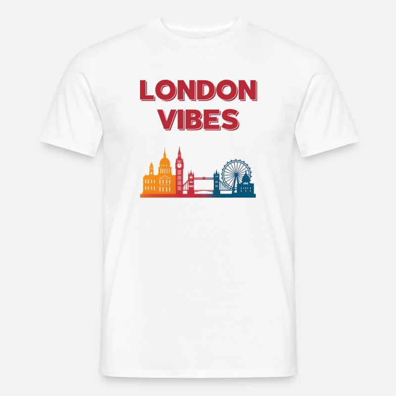 London Vibes Regenbogen Skyline - Männer T-Shirt - Weiß