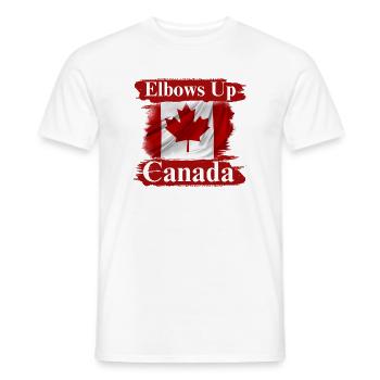 Elbows Up Canada Protest T-shirt  - Men's T-Shirt - white - Front - AI Model Male 178 dark (178cm)