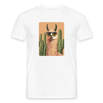 lama - T-shirt homme - blanc - Devant - AI Model Male 178 dark (178cm)