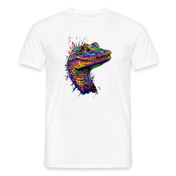 Caïman Crocodile Alligator Reptiles Crocodile Caïmans - T-shirt homme - blanc - Devant - AI Model Male 178 dark (178cm)
