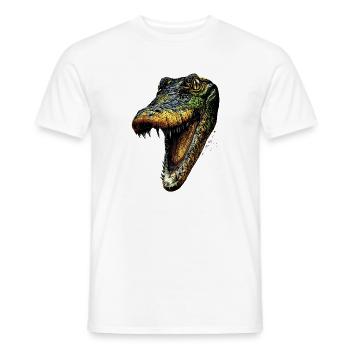 Caïman Crocodile Alligator Reptiles Crocodile Caïmans - T-shirt homme - blanc - Devant - AI Model Male 178 dark (178cm)