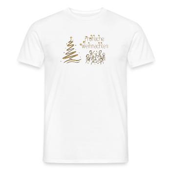 Joyeux Noël convivial en ronde de l’Avent - T-shirt homme - blanc - Devant - AI Model Male 178 dark (178cm)