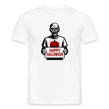 Bonne fête d’Halloween - T-shirt homme - blanc - Devant - AI Model Male 178 dark (178cm)