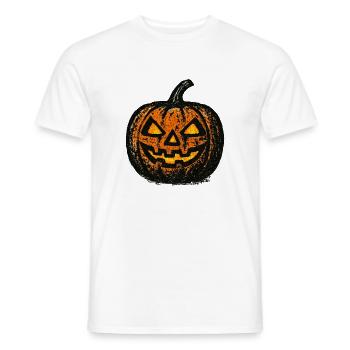 Halloween Kürbis im Grunge Style - Männer T-Shirt - Weiß - Vorne - AI Model Male 178 dark (178cm)