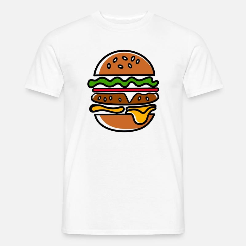 Bunte Hamburger Silhouette - Männer T-Shirt - Weiß