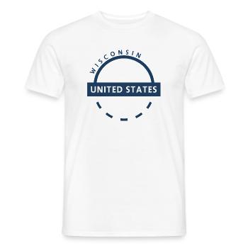 Wisconsin United States Arc Badge - Men's T-Shirt - white - Front - AI Model Male 178 dark (178cm)