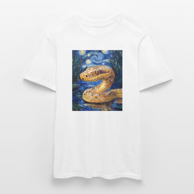 Serpent Python Style Van Gogh Nuit étoilée T-shirt homme