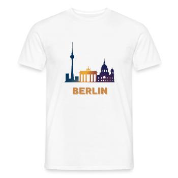 Berliner Skyline Farbverlauf - Männer T-Shirt - Weiß - Vorne - AI Model Male 178 dark (178cm)