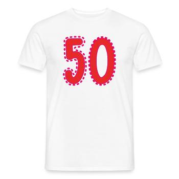 50. 50 JAHRE. 50-JÄHRIGES JUBILÄUM. 50-JÄHRIGES JUBILÄUM. - Männer T-Shirt - Weiß - Vorne - AI Model Male 178 dark (178cm)