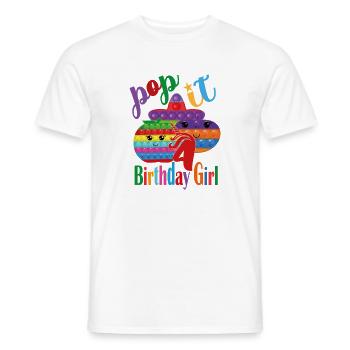pop it Geburtstagskind 4 - Männer T-Shirt - Weiß - Vorne - AI Model Male 178 dark (178cm)