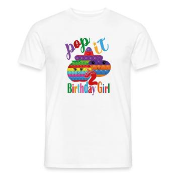Pop it Geburtstagskind 2 - Männer T-Shirt - Weiß - Vorne - AI Model Male 178 dark (178cm)