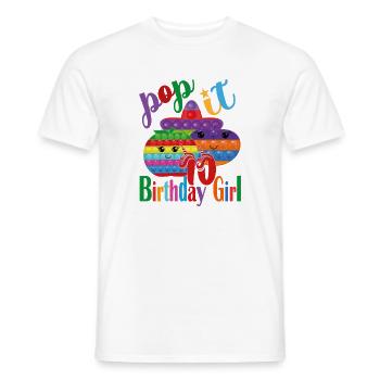 pop-it Birthday girl 10 - Men's T-Shirt - white - Front - AI Model Male 178 dark (178cm)