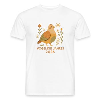 Partridge Boho Style – Bird of the Year 2026 Natural Mot - Men's T-Shirt - white - Front - AI Model Male 178 dark (178cm)